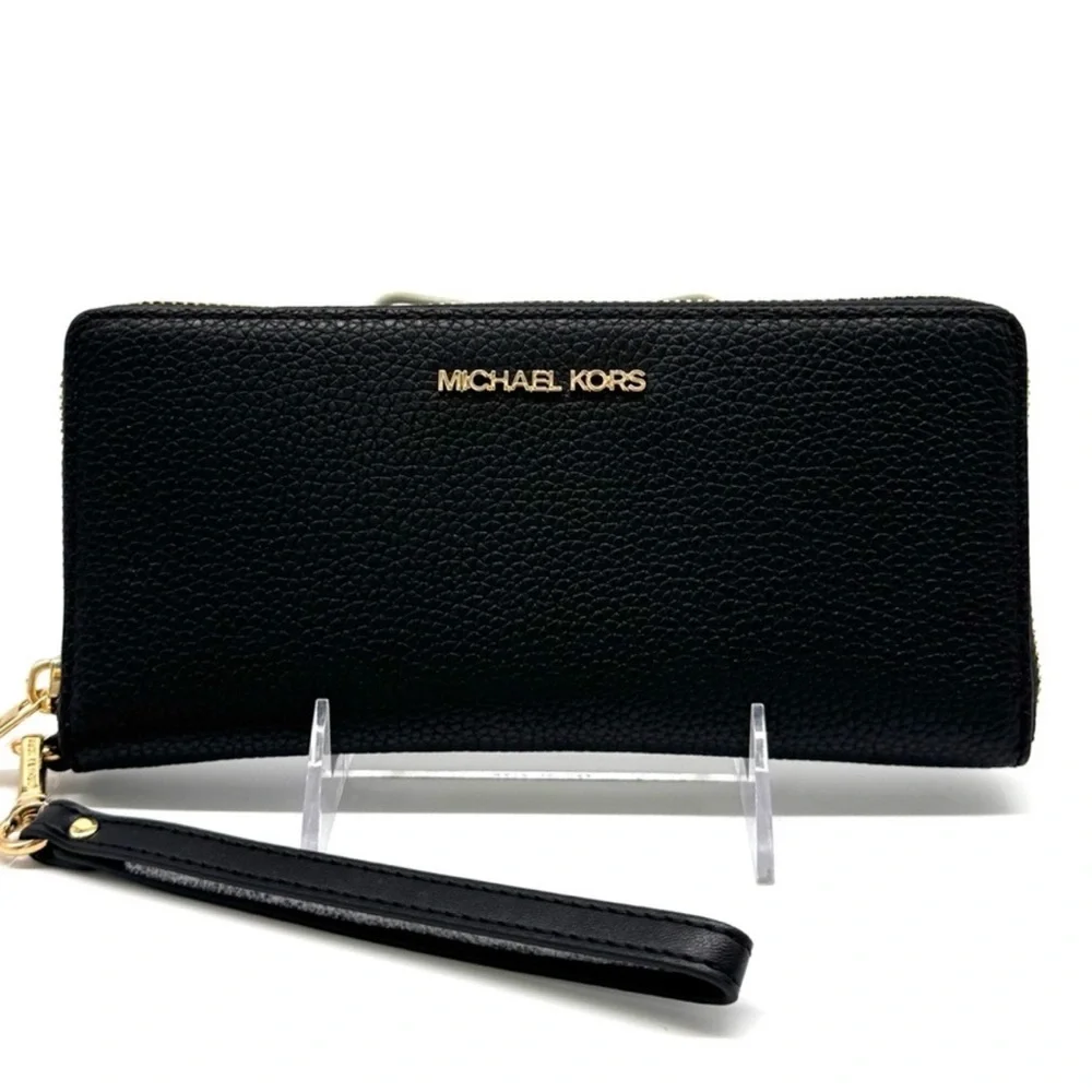 Michael Kors Large Continental Wallet Wristlet Black